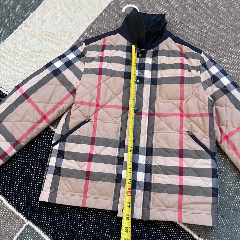 Burberry Quilted Check Jacket XS/S – Black Trim, Snap Front